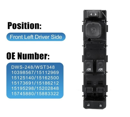 Commutateur de vitre H2 électrique pour le volant avant gauche côté voiture Cadillac GMC Chevrolet