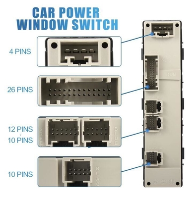 Commutateur de vitre H2 électrique pour le volant avant gauche côté voiture Cadillac GMC Chevrolet